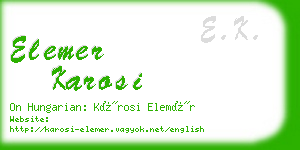elemer karosi business card